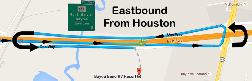Houston east to Bayou Bend RV Resort